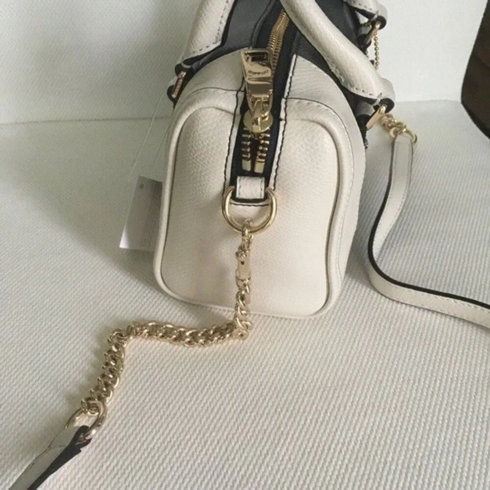 New Coach Mini Bennett Midnight & White Crossbody Bag Satchel Purse